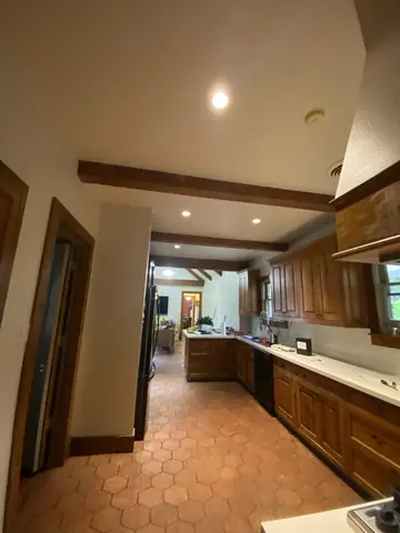Another view through the kitchen during the interior painting project.